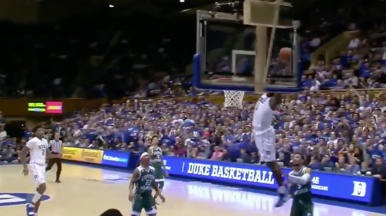 Duke's Zion Williamson dunks against Eastern Michigan