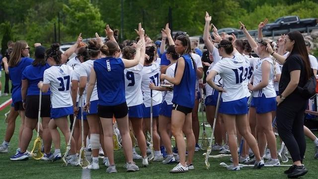 Grand Valley State celebrates being near the top of the DII women's lacrosse rankings.